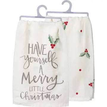 Have Yourself A Merry Christmas Holly Kitchen Towel