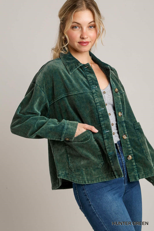 Umgee Hunter Green Corduroy Jacket